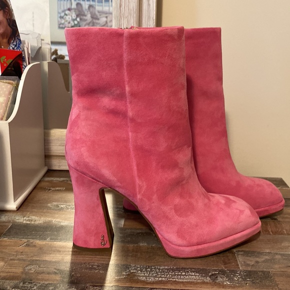 NEW 🩷 Sam Edelman Jaye Pink Platform Boot  - 9 - Picture 9 of 15